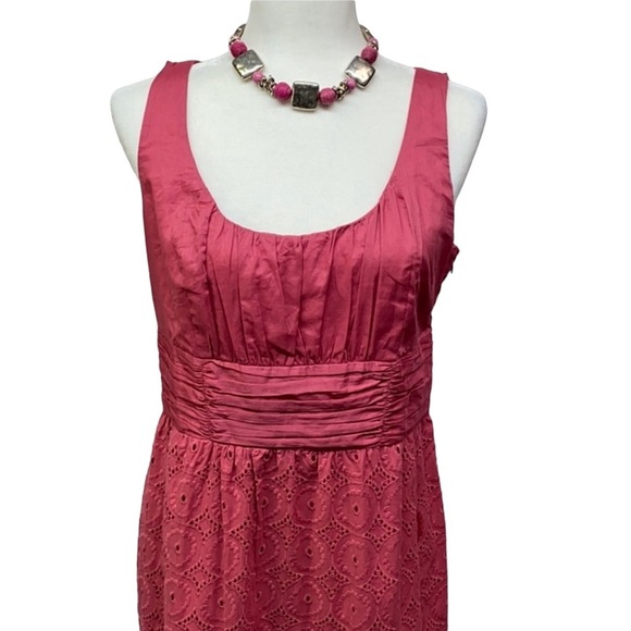 Loft Eyelet Dusty Rose Dress - Picture 2 of 7